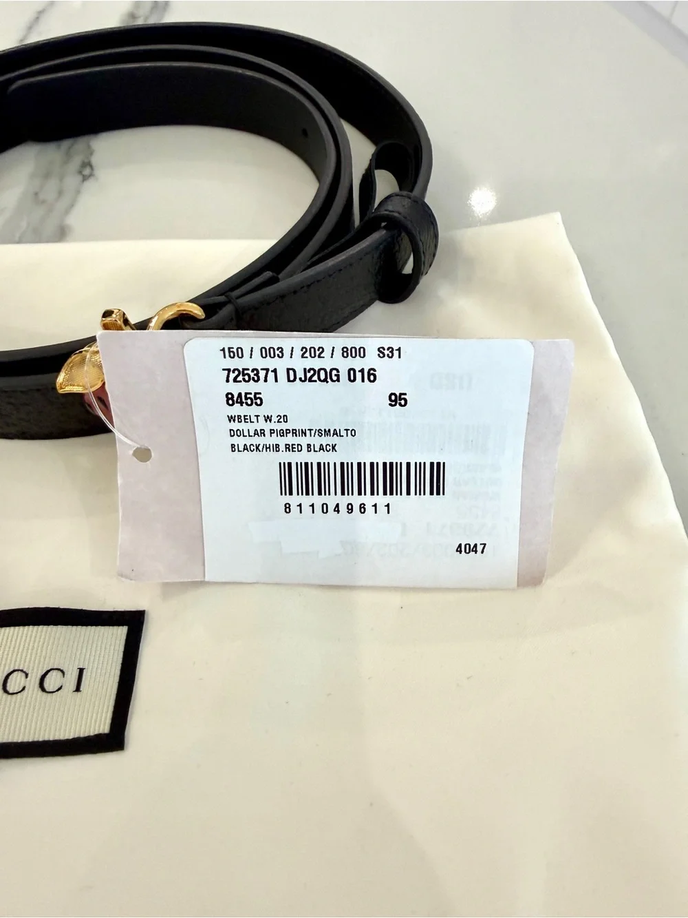 Gucci Strawberry Pendant Belt